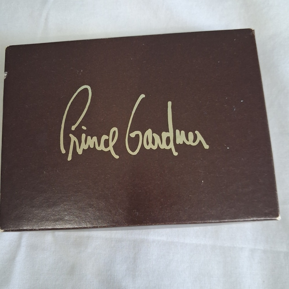 Prince Gardner Vintage Black Full Grain Cowhide Trifold Wallet Made in USA